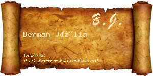 Berman Júlia névjegykártya